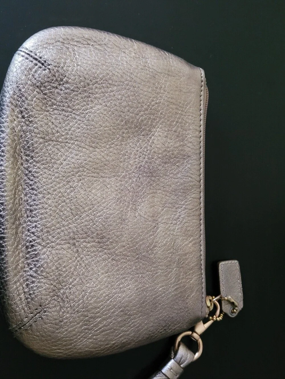 Coach Metallic Gold Leather Wristlet Clutch